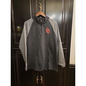 Oklahoma SOONERS  LARGE 1/4 ZIP EMBROIDERY OU, LONG SLEEVE, FOOTBALL